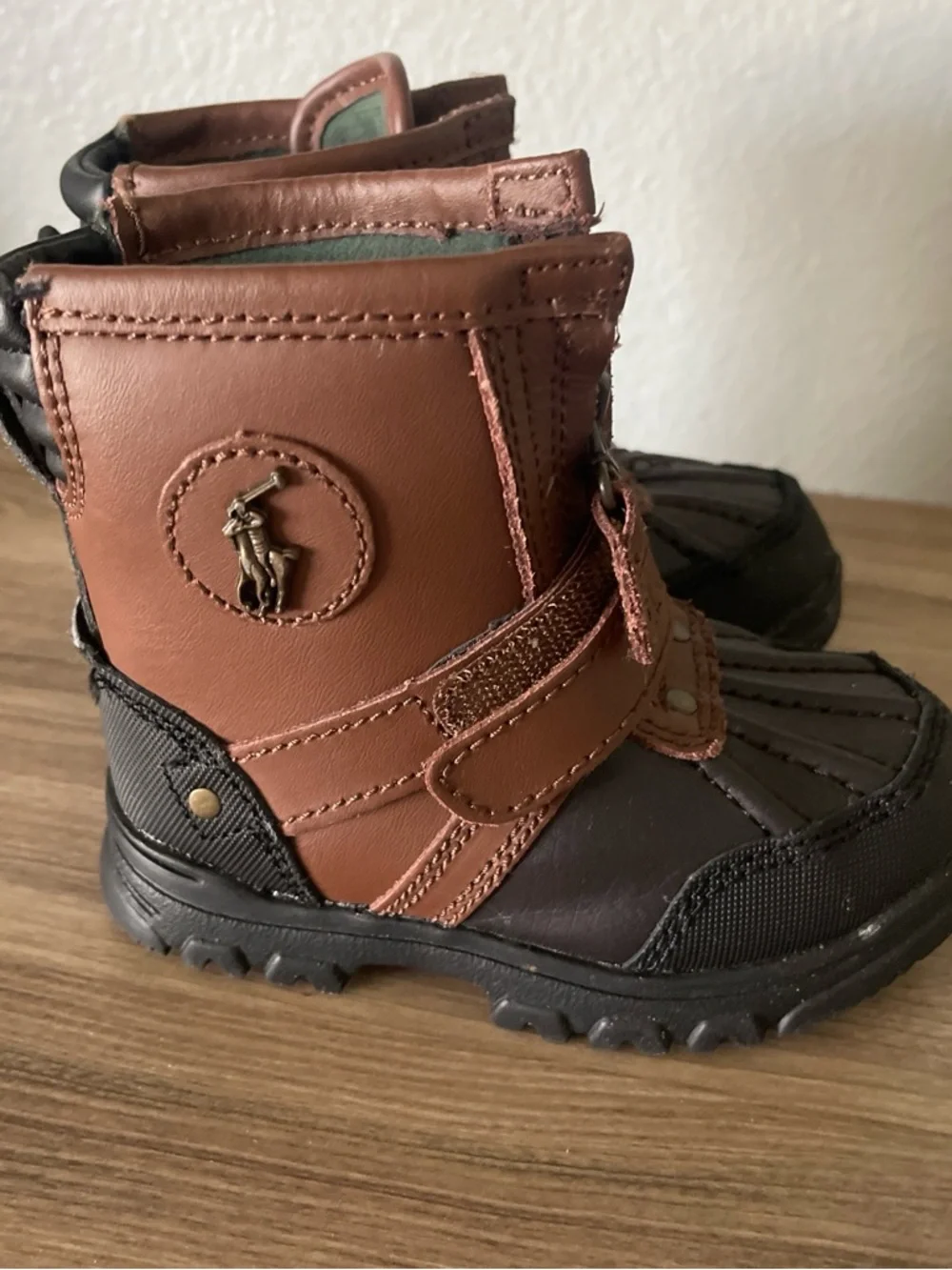 Polo by Ralph Lauren Brown and Dark Brown Kids Duck Boots
